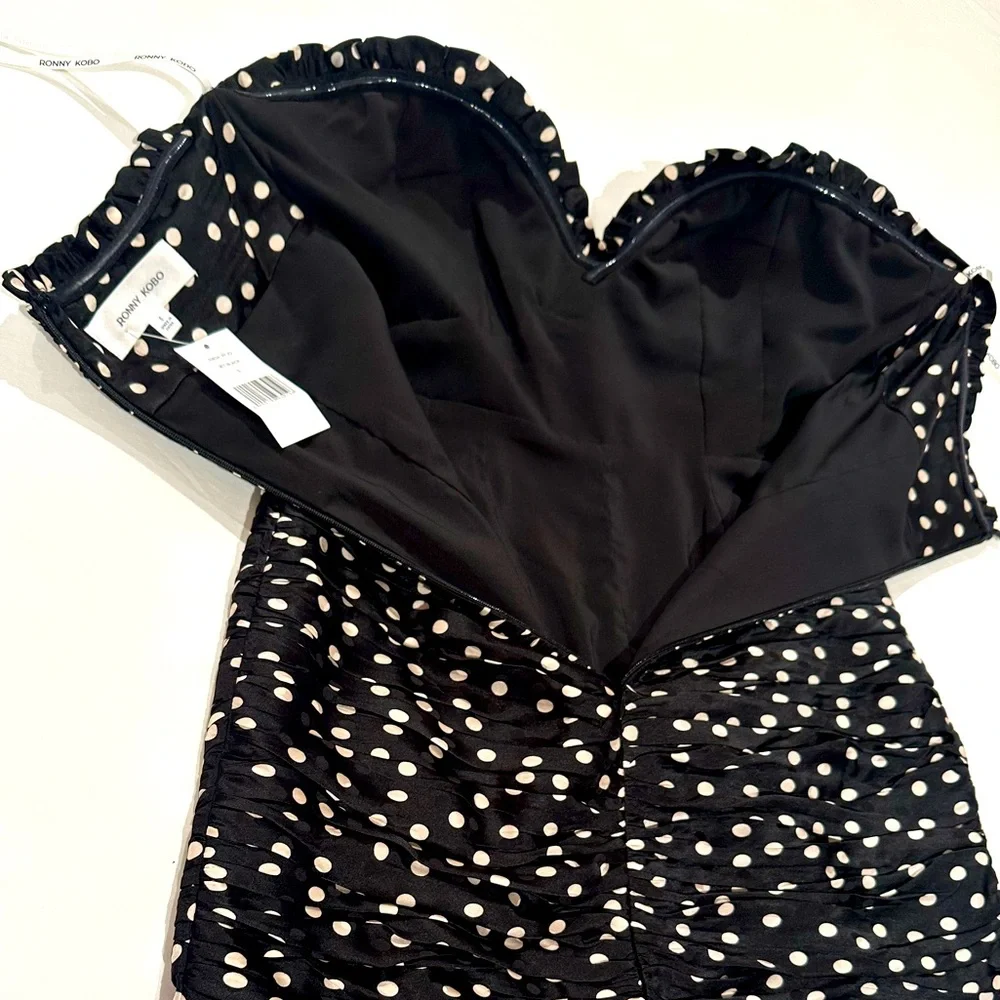NWT 🌟 Ronny Kobo Haisley Polka Dot Dress - Picture 9 of 13